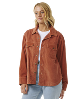 Rip Curl Womans Stevie Cord Shirt - Dark Rust