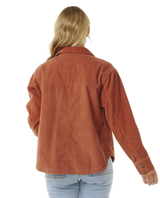 Rip Curl Womans Stevie Cord Shirt - Dark Rust