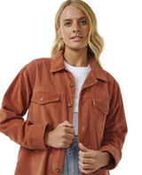 Rip Curl Womans Stevie Cord Shirt - Dark Rust