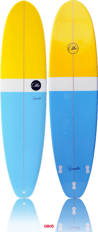 ABC Gambler Surfboard FCS - Blue/Yellow-Hardboards-troggs.com