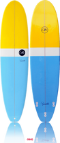 ABC Gambler Surfboard FCS - Blue/Yellow-Hardboards-troggs.com