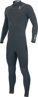 Alder Mens EVO Fire 5/4 Chest Zip Wetsuit - Black-Mens Wetsuits-troggs.com