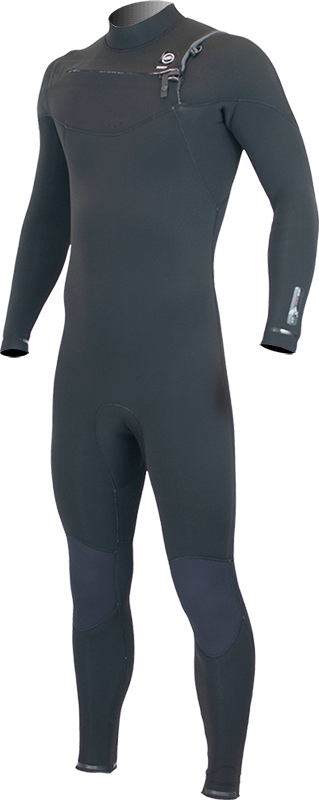 Alder Mens EVO Fire 5/4 Chest Zip Wetsuit - Black-Mens Wetsuits-troggs.com