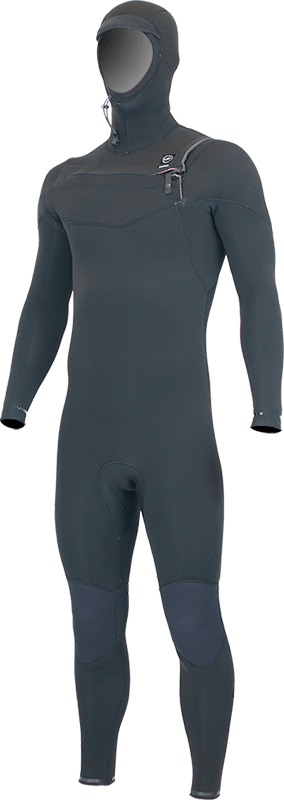 Alder Mens EVO Fire 6/4 Hooded Wetsuit - Black-Mens Wetsuits-troggs.com