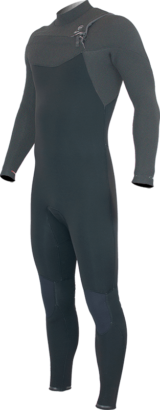 Alder Mens Luxe FX 5/4 Chest Zip Wetsuit - Black-Mens Wetsuits-troggs.com