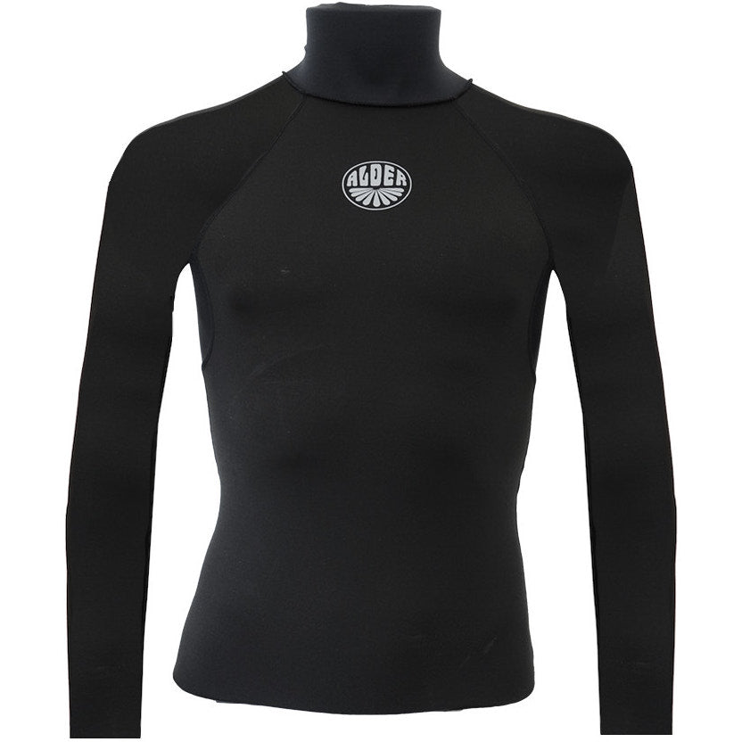 Alder Mens Spirit PolyPro Long Sleeve Rash Vest - Black-Rash Vests & Thermal Vests-troggs.com