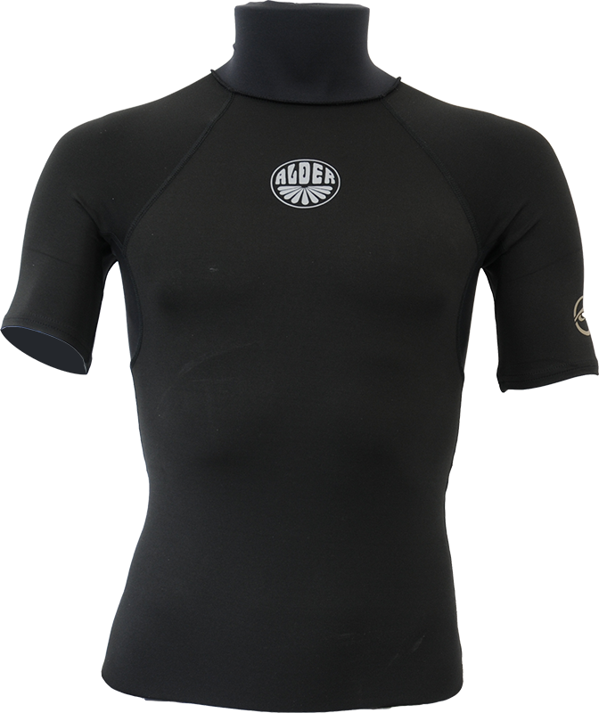 Alder Mens Spirit PolyPro Short Sleeve Rash Vest - Black-Rash Vests & Thermal Vests-troggs.com