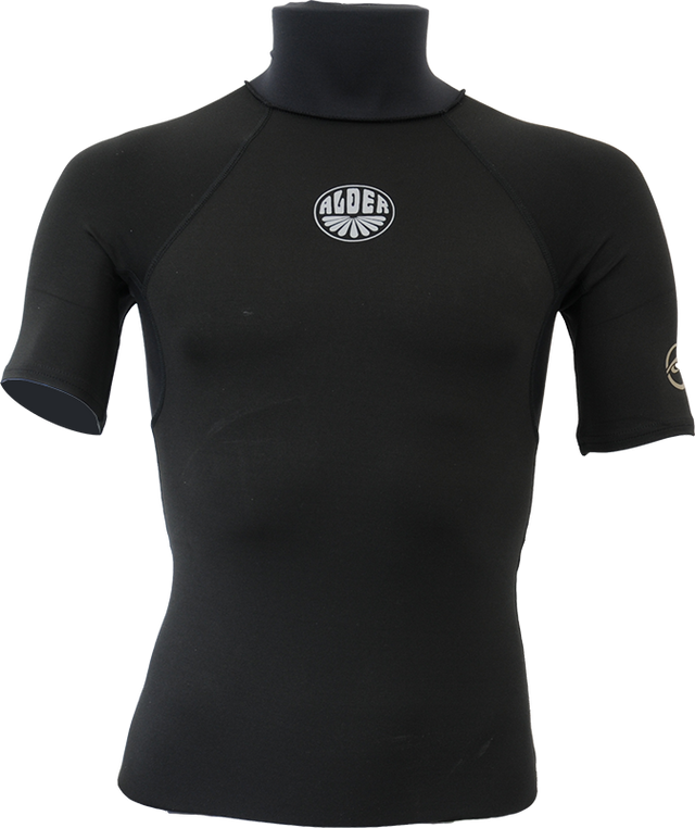 Alder Mens Spirit PolyPro Short Sleeve Rash Vest - Black-Rash Vests & Thermal Vests-troggs.com