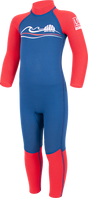 Alder Toddler 2/2 Full Wetsuit - Blue/Red-Kids Wetsuits-troggs.com