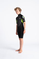 C-Skins Junior Element 3/2 Shortie - Black/Lime/Multi-Kids Wetsuits-troggs.com