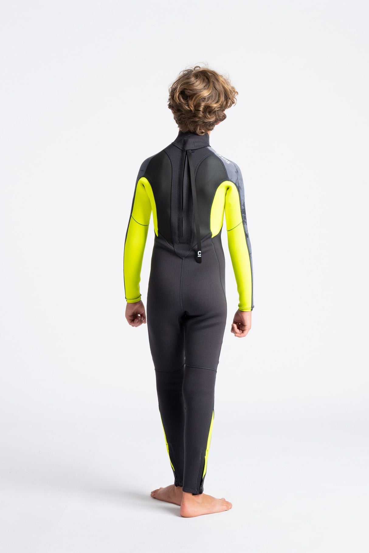 C-Skins Junior Element 3/2 Wetsuit - Anthracite/Yellow/Black Tie-Dye-Kids Wetsuits-troggs.com