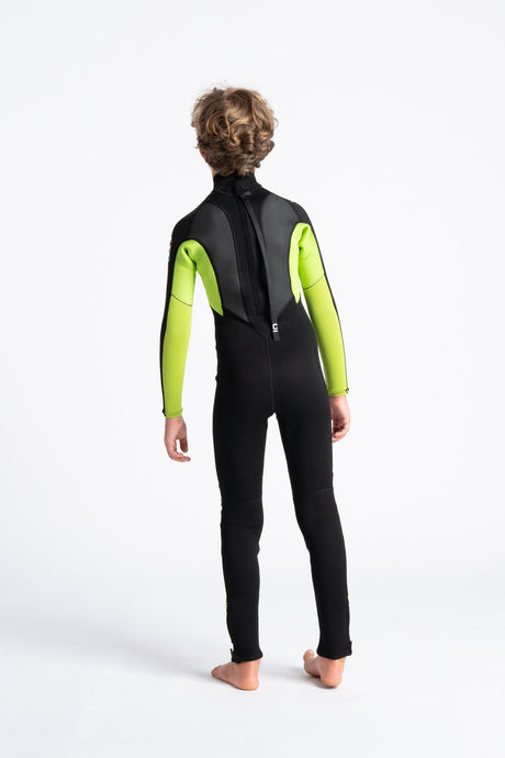 C-Skins Junior Element 3/2 Wetsuit - Black/Lime/Multi-Kids Wetsuits-troggs.com