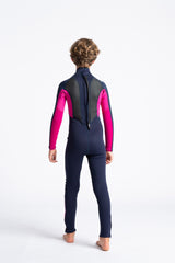 C-Skins Junior Element 3/2 Wetsuit - Slate/Magenta/Multi-Kids Wetsuits-troggs.com