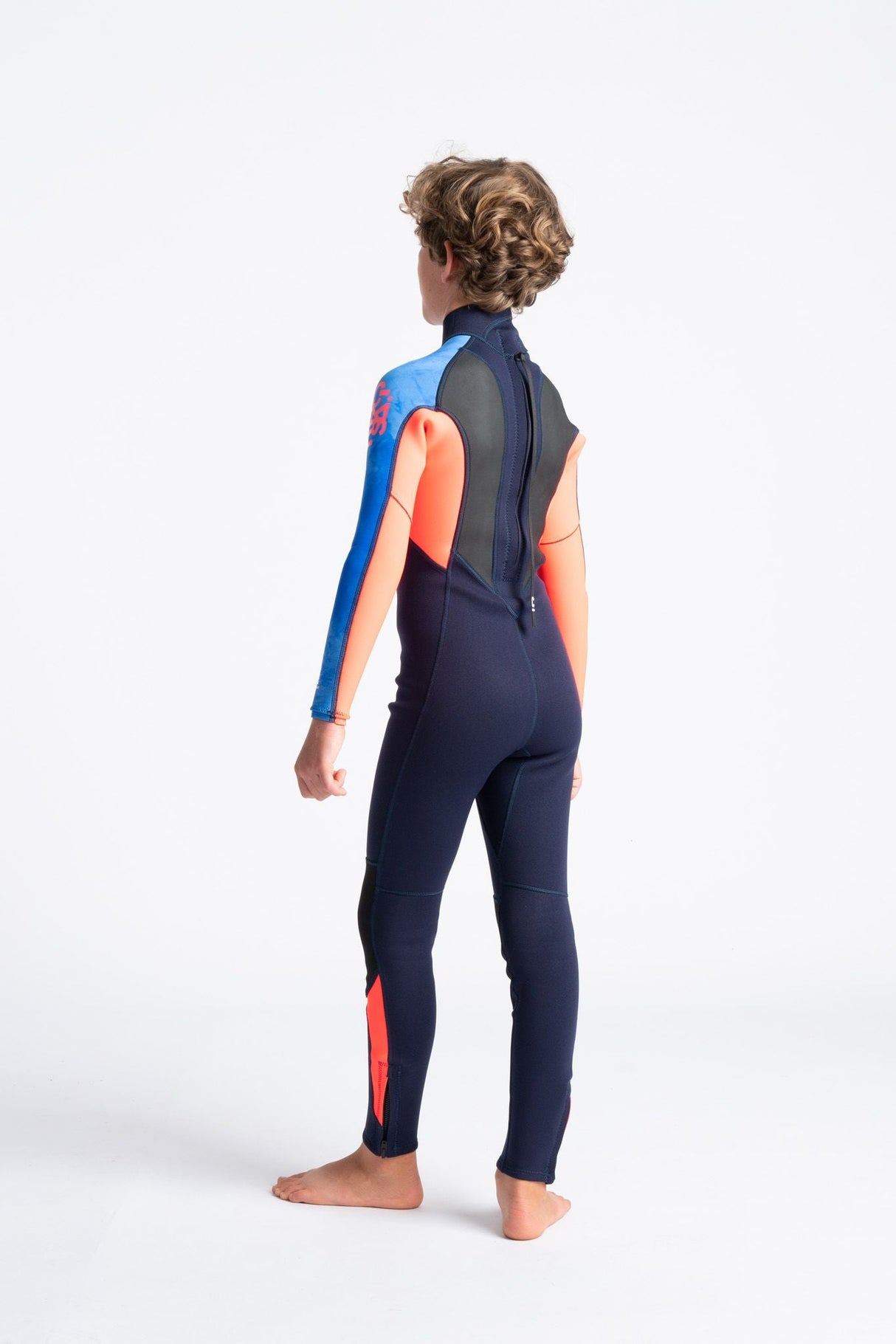 C-Skins Junior Element 3/2 Wetsuit - Slate/Red/Blue Tie-Dye-Kids Wetsuits-troggs.com