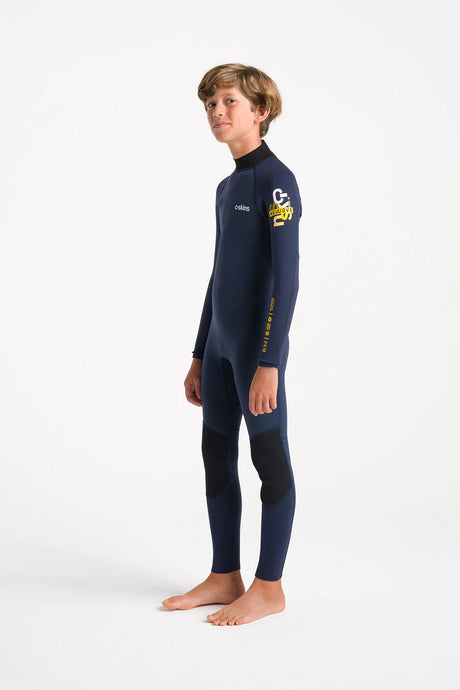 C-Skins Junior NuWave Element 3/2 Wetsuit - Bluestone/Slate/Multi-Kids Wetsuits-troggs.com