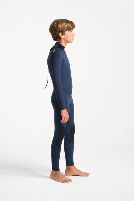 C-Skins Junior NuWave Element 3/2 Wetsuit - Bluestone/Slate/Multi-Kids Wetsuits-troggs.com