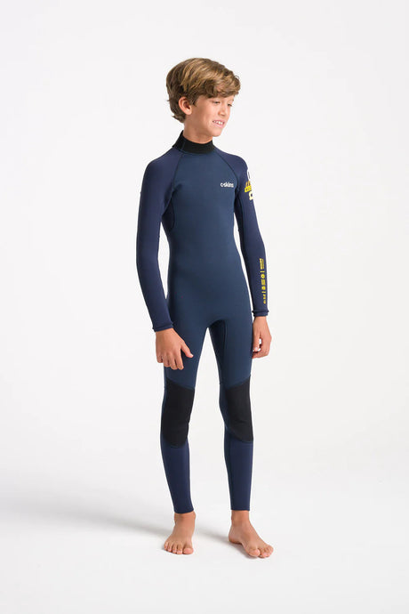 C-Skins Junior NuWave Element 3/2 Wetsuit - Bluestone/Slate/Multi-Kids Wetsuits-troggs.com