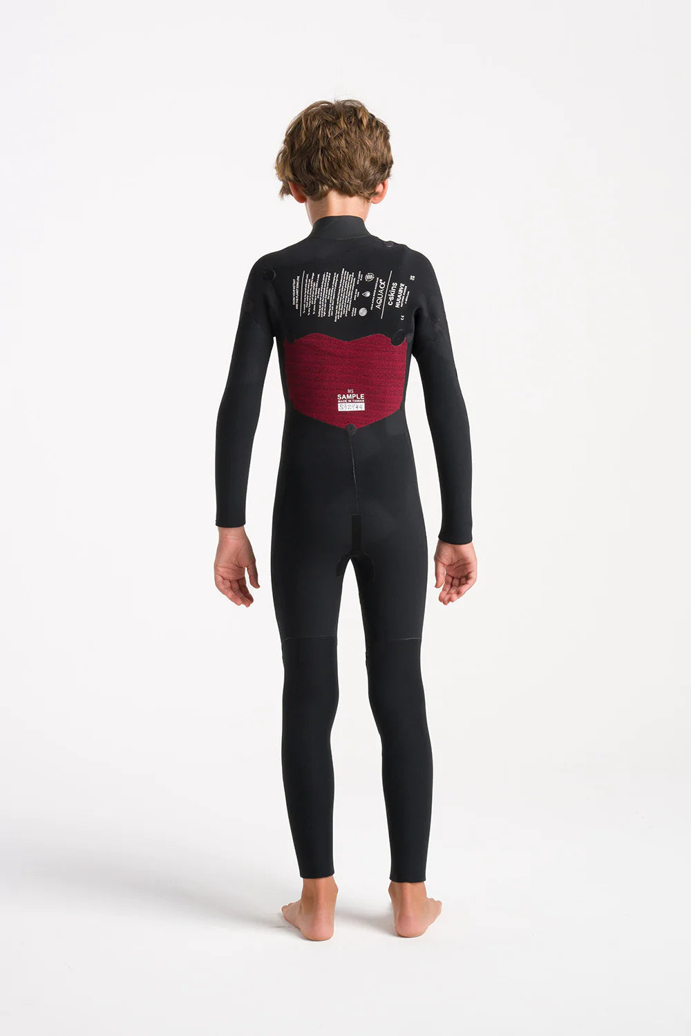 C-Skins Junior NuWave Session 4/3 Chest Zip Wetsuit - Bluestone/Meteor/Saffron-Kids Wetsuits-troggs.com