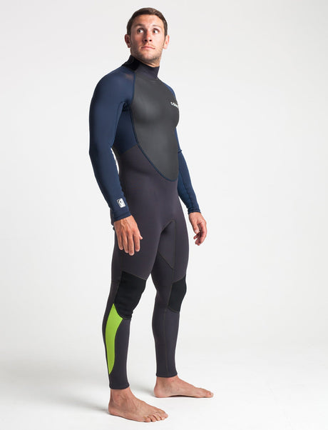 C-Skins Mens Element 3/2 Wetsuit - Anthracite/Slate/Lime-Mens Wetsuits-troggs.com