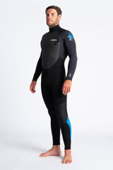 C-Skins Mens Element 3/2 Wetsuit - Black/Anthracite/Cyan-Mens Wetsuits-troggs.com