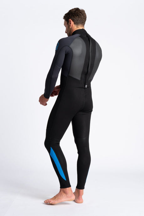 C-Skins Mens Element 3/2 Wetsuit - Black/Anthracite/Cyan-Mens Wetsuits-troggs.com