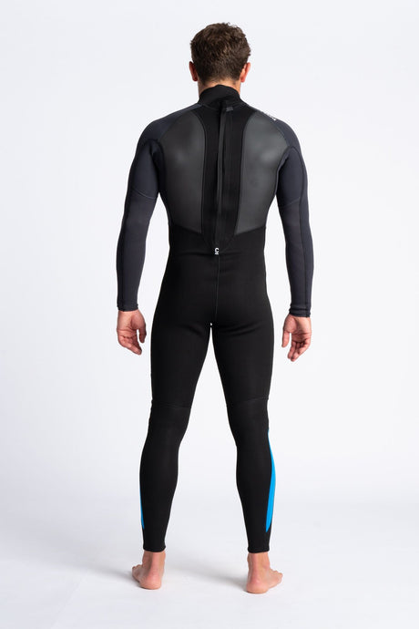 C-Skins Mens Element 3/2 Wetsuit - Black/Anthracite/Cyan-Mens Wetsuits-troggs.com