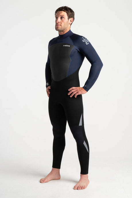 C-Skins Mens Legend 5/4/3 Wetsuit - Black/Slate/Navy/Grey-Mens Wetsuits-troggs.com