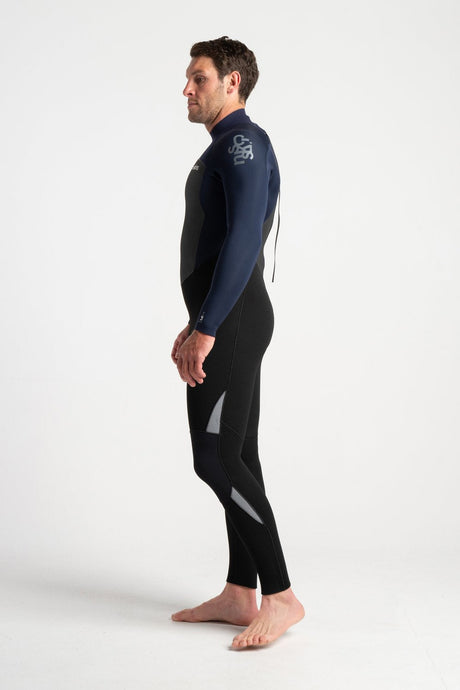 C-Skins Mens Legend 5/4/3 Wetsuit - Black/Slate/Navy/Grey-Mens Wetsuits-troggs.com