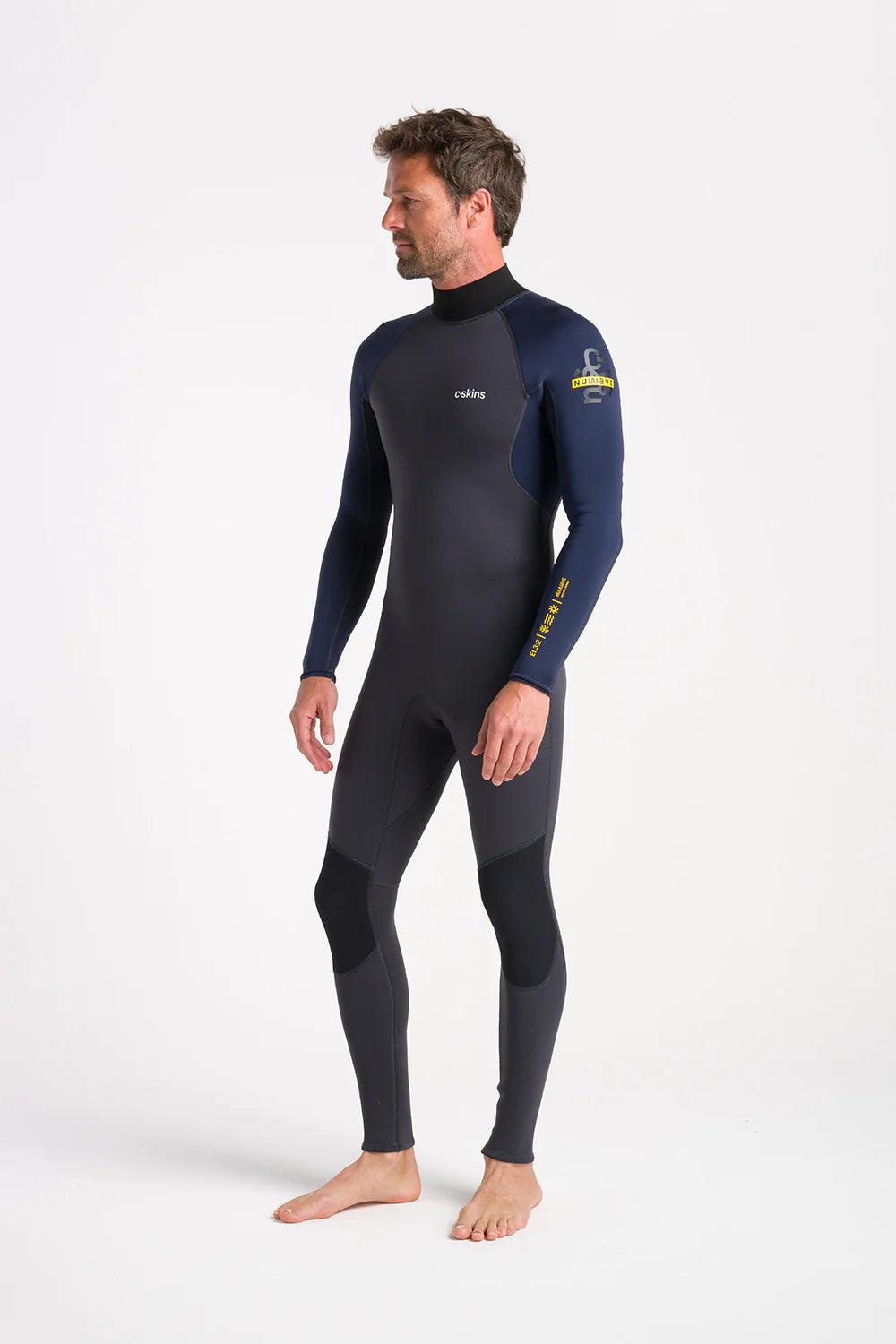 C-Skins Mens NuWave Element 3/2 Wetsuit - Anthracite/Slate/Saffron-Mens Wetsuits-troggs.com