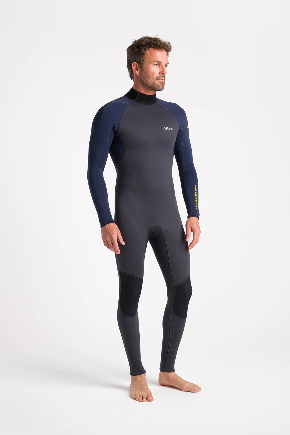 C-Skins Mens NuWave Element 3/2 Wetsuit - Anthracite/Slate/Saffron-Mens Wetsuits-troggs.com