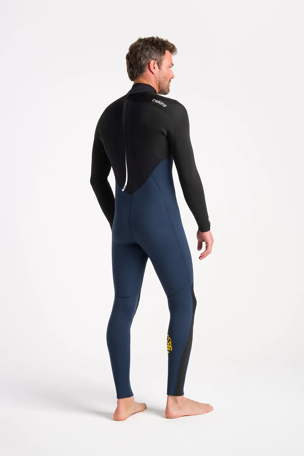 C-Skins Mens NuWave Legend 4/3 Wetsuit - Bluestone/Black/Saffron-Mens Wetsuits-troggs.com