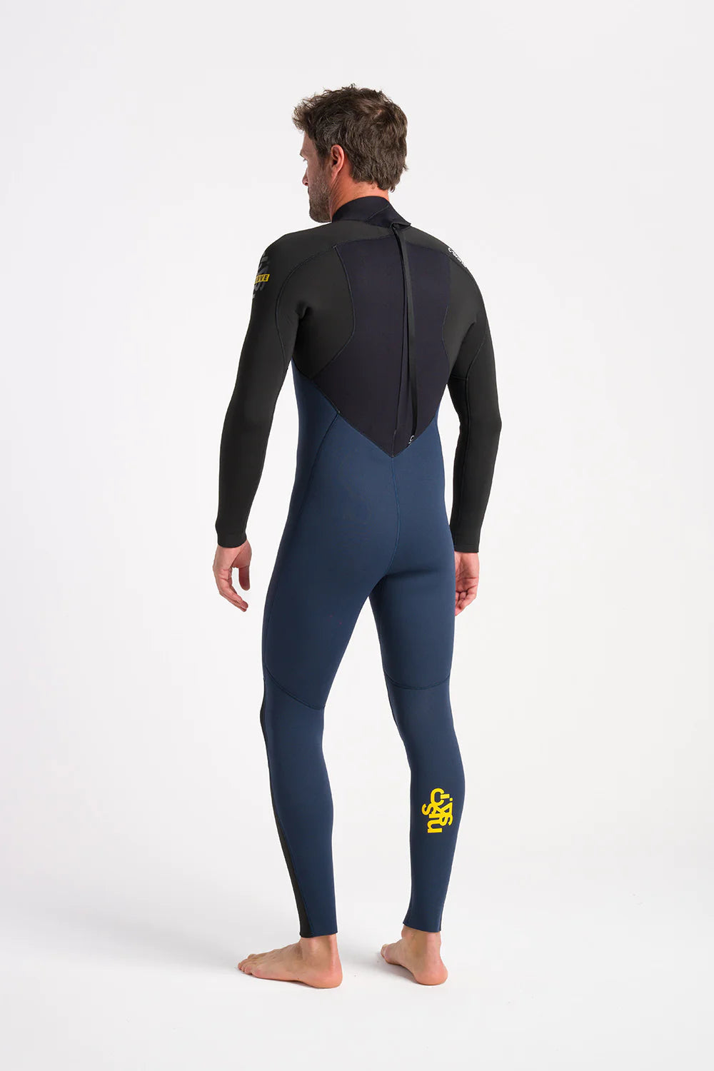 C-Skins Mens NuWave Legend 4/3 Wetsuit - Bluestone/Black/Saffron-Mens Wetsuits-troggs.com