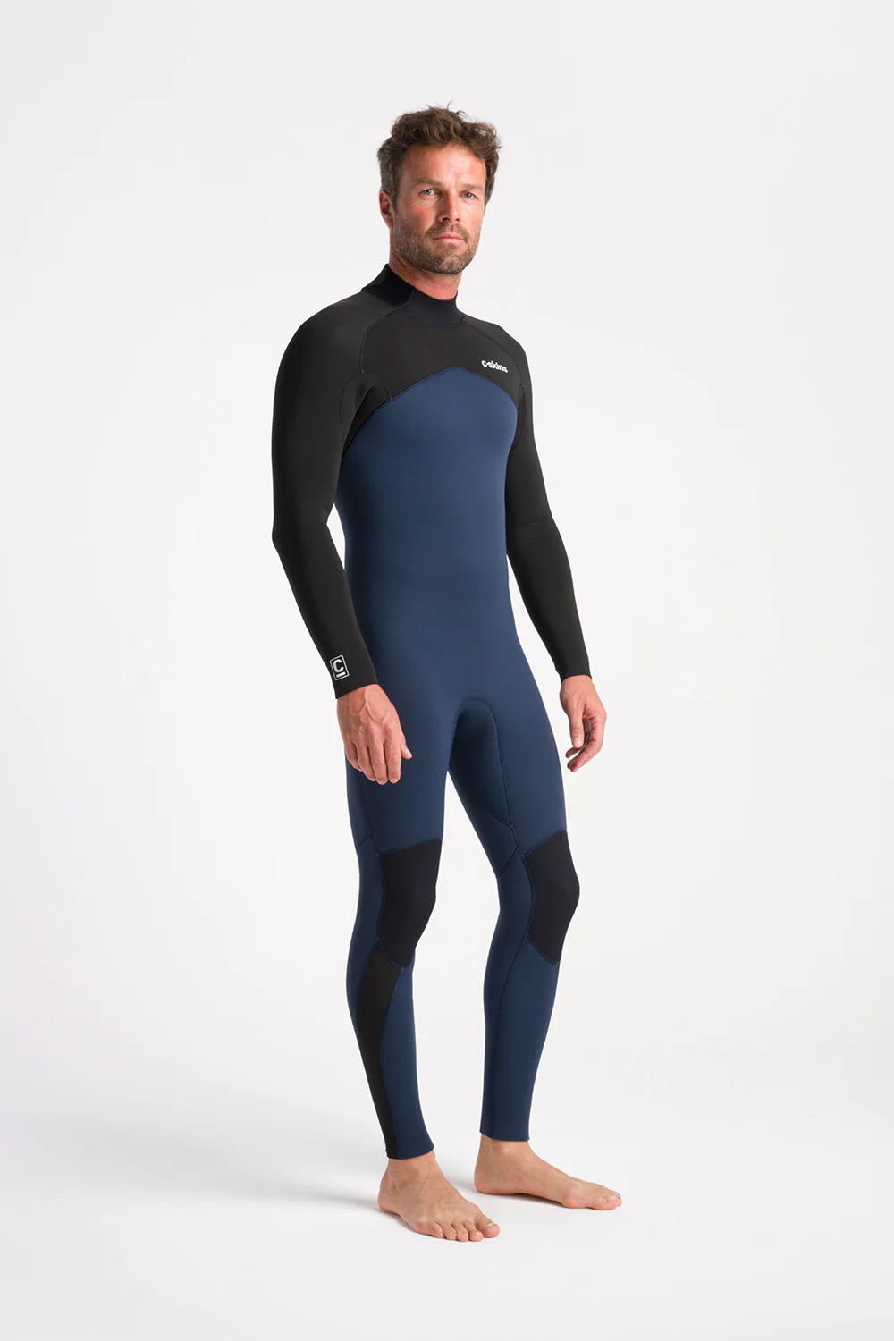 C-Skins Mens NuWave Legend 4/3 Wetsuit - Bluestone/Black/Saffron-Mens Wetsuits-troggs.com