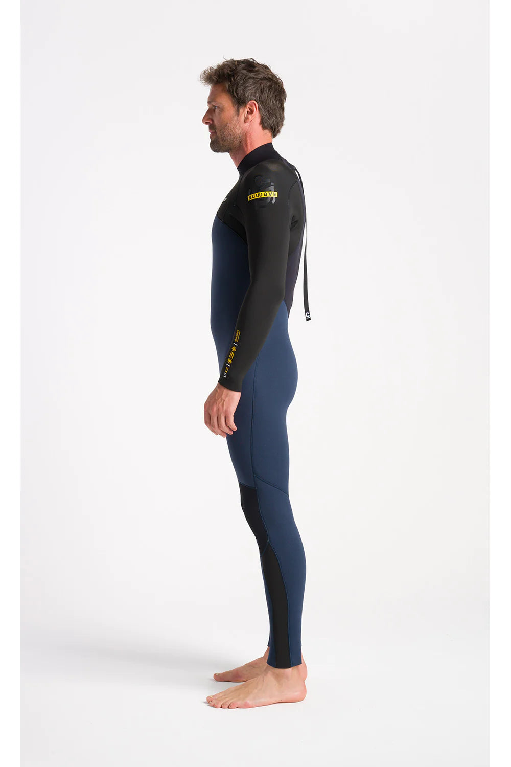 C-Skins Mens NuWave Legend 4/3 Wetsuit - Bluestone/Black/Saffron-Mens Wetsuits-troggs.com