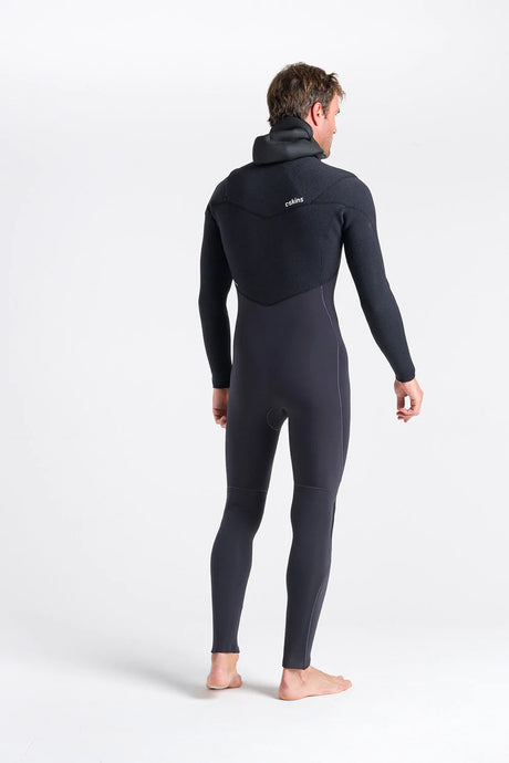 C-Skins Mens ReWired 5/4 Hooded Wetsuit - Anthracite/ Black X/ Petrol-Mens Wetsuits-troggs.com