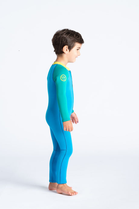 C-Skins Toddler C-Kid Front Zip Wetsuit - Cyan/Green/Aurora Yellow-Kids Wetsuits-troggs.com
