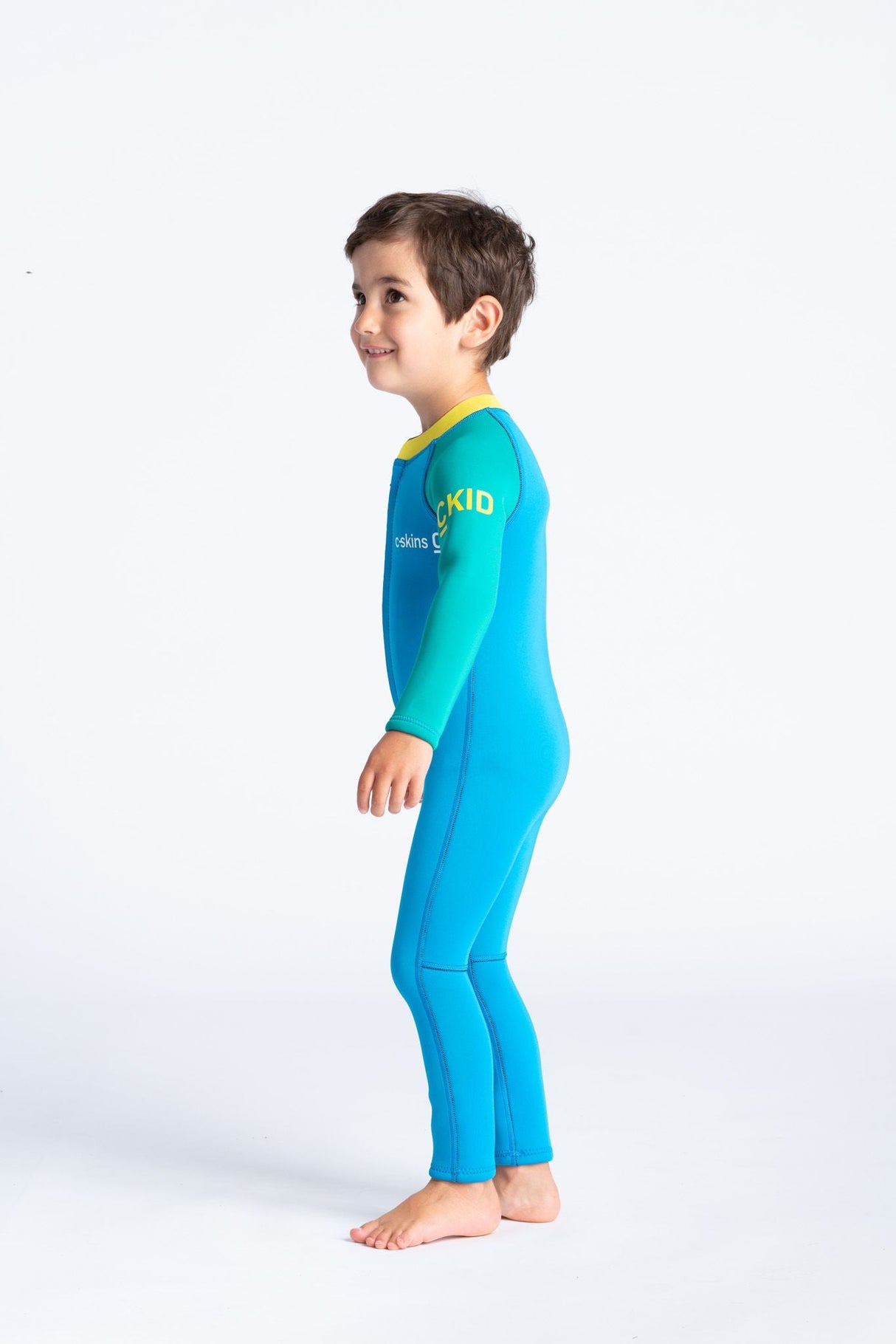 C-Skins Toddler C-Kid Front Zip Wetsuit - Cyan/Green/Aurora Yellow-Kids Wetsuits-troggs.com