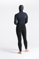 C-Skins Womens ReWired 6/5 Hooded Wetsuit - Black X Shade/ Crimson-Womens Wetsuits-troggs.com