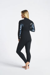 C-Skins Womens Solace 5/4 Chest Zip Wetsuit - Black/ Tropicalw-Womens Wetsuits-troggs.com