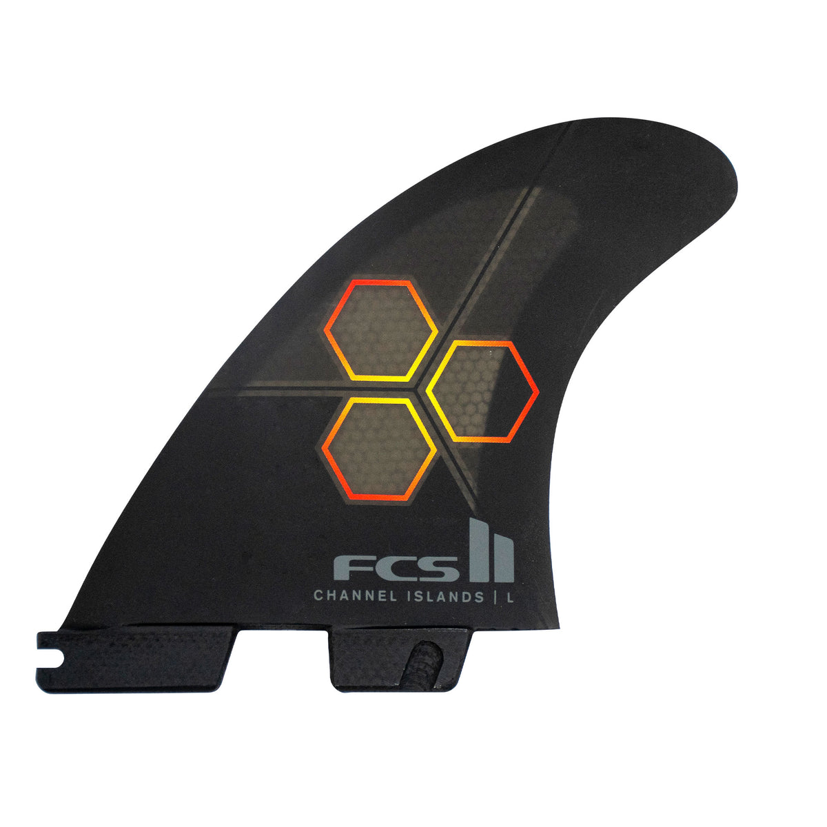 FCS 2 Channel Islands PC Reactor Thruster Fins - Black/Flame