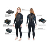 Dakine Womens Quantum 5/4/3 Wetsuit - Black/Grey-Womens Wetsuits-troggs.com