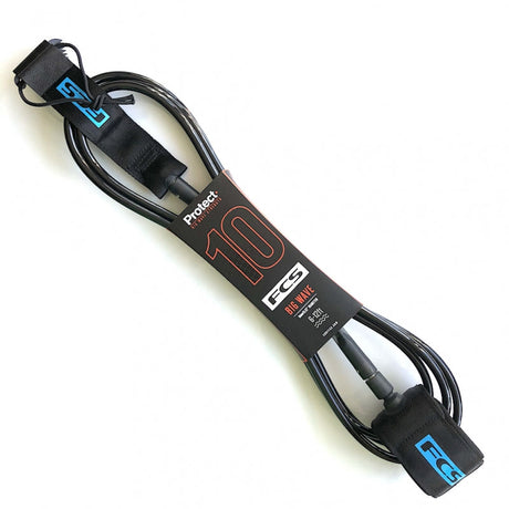 FCS Protect Big Wave 10ft Leash - Black-Surfboard Accessories-troggs.com