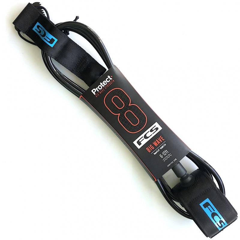 FCS Protect Big Wave 8ft Leash - Black-Surfboard Accessories-troggs.com