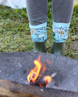 Mennie Brand Flannel Flower Crew Socks