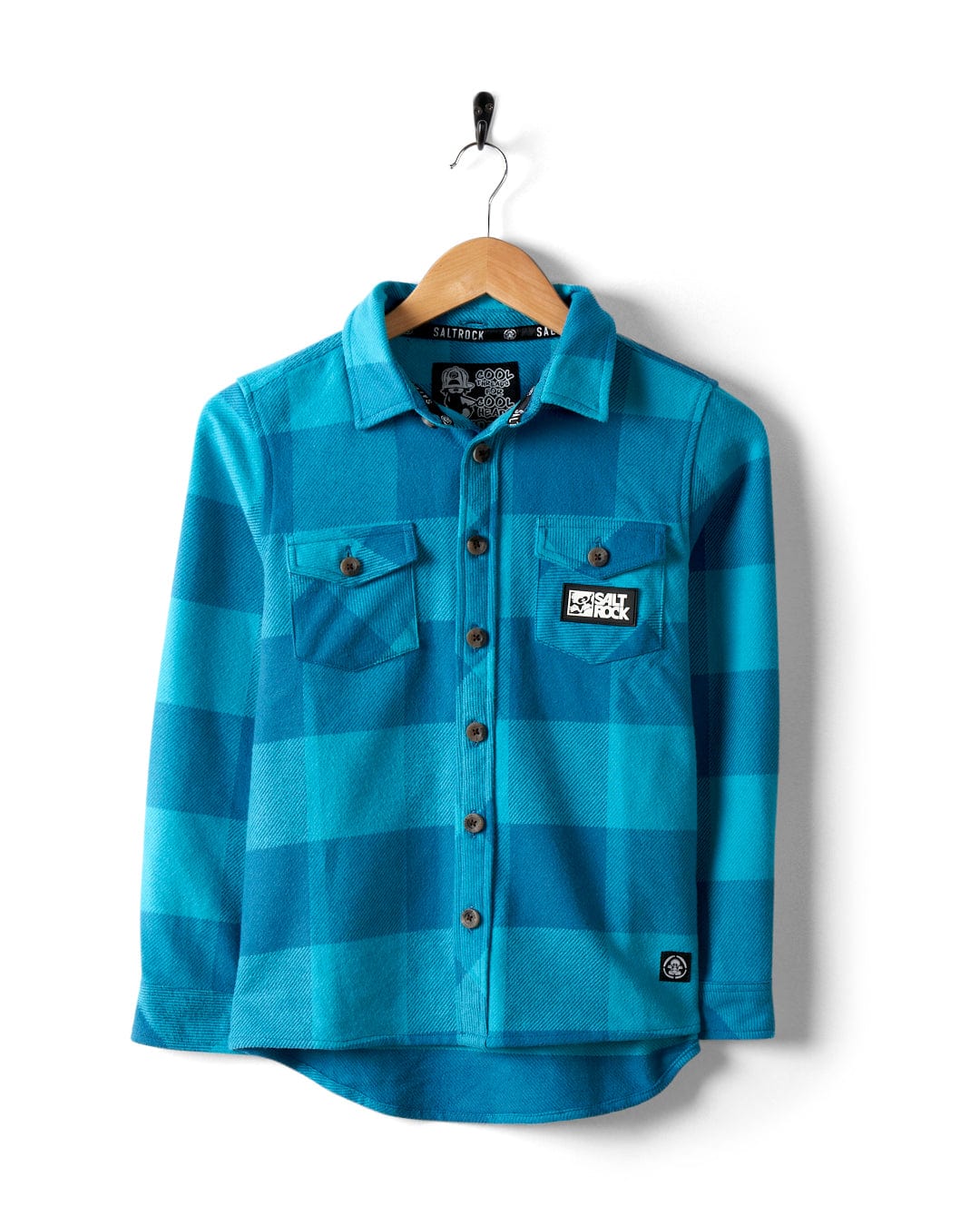 Saltrock Kids Hawkins Hooded Shirt - Blue