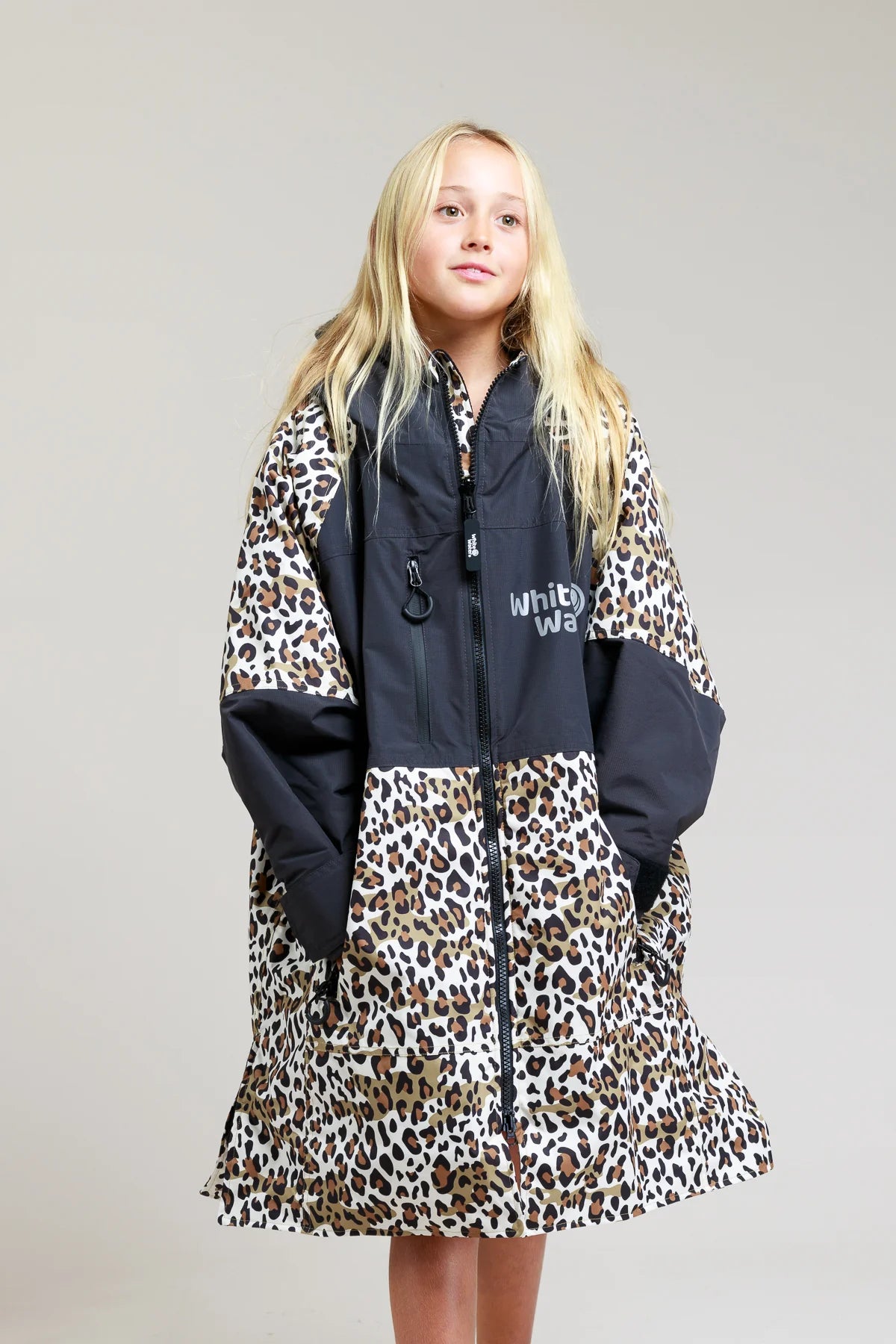 White Water Kids Hard Shell Changing Robe - Leopard Print