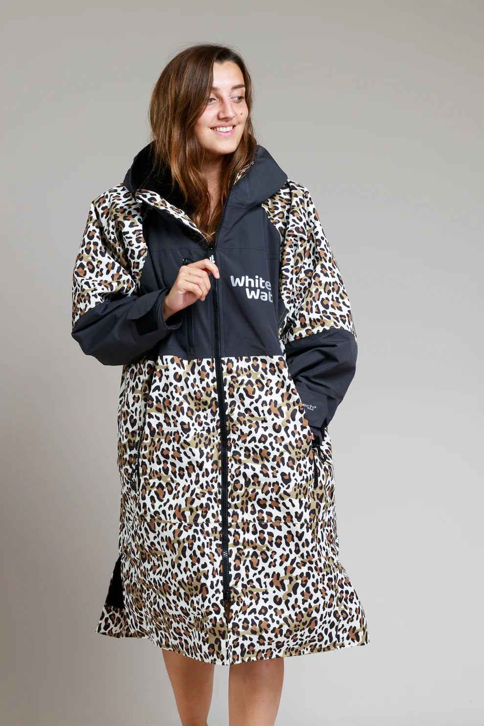 White Water Hard Shell Changing Robe - Leopard Print