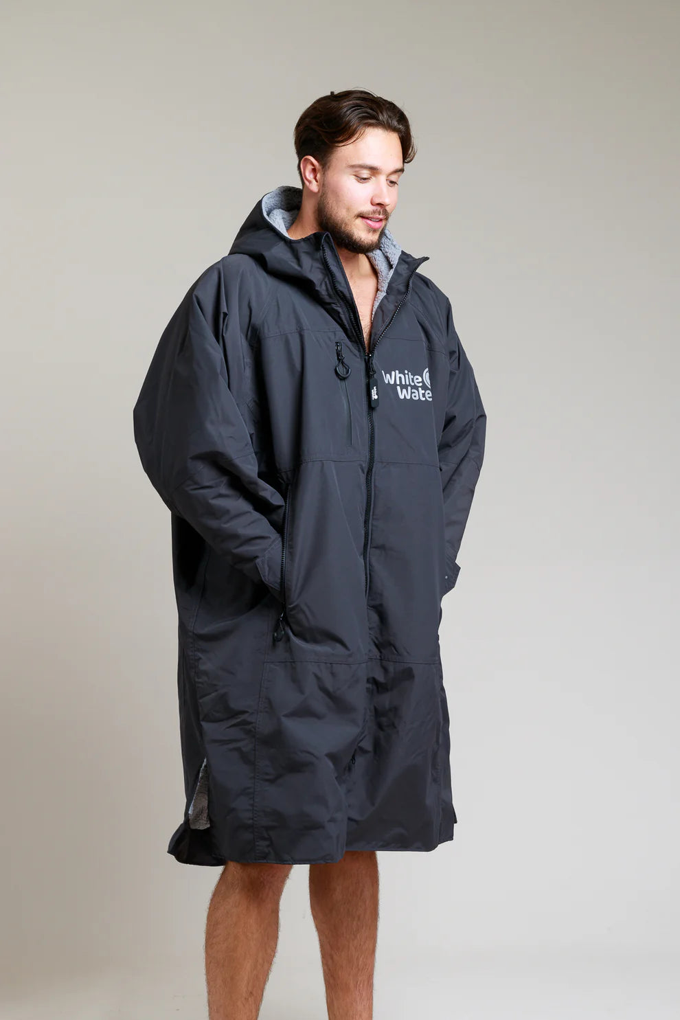 White Water Hard Shell Changing Robe - Black