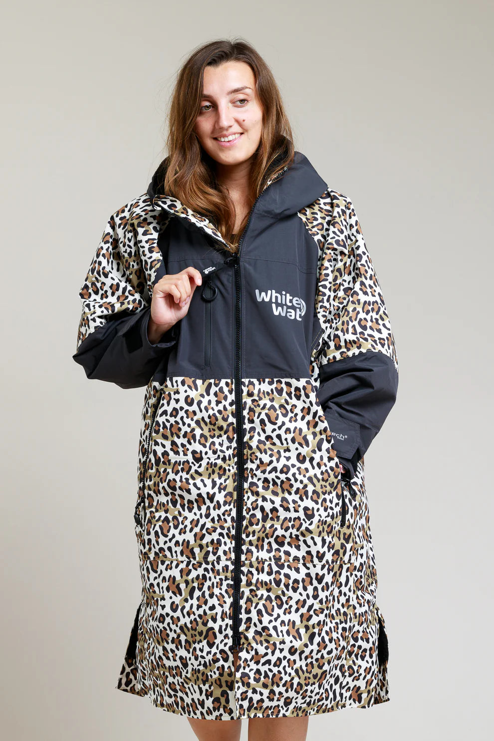 White Water Hard Shell Changing Robe - Leopard Print