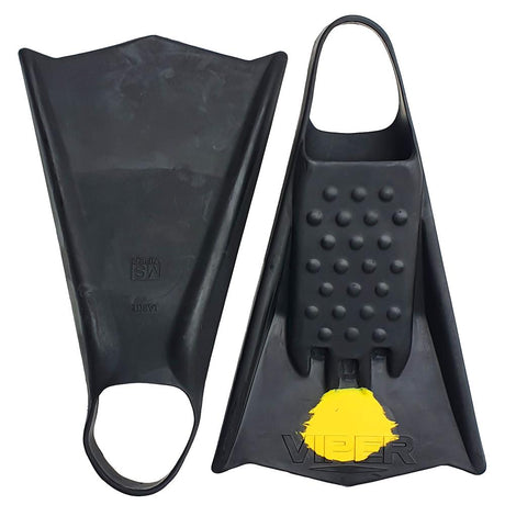 Mike Stewart MS Viper Bodyboard Fins - Black/Yellow-Bodyboarding-troggs.com